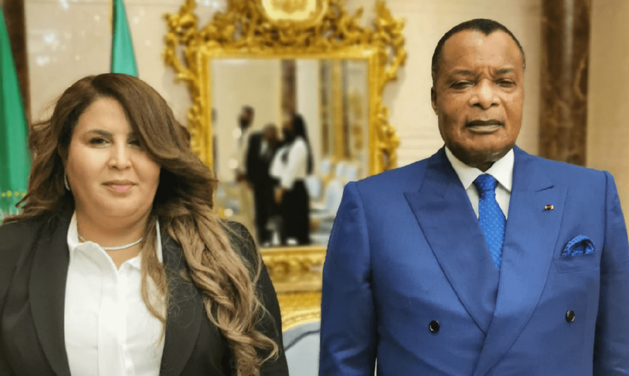 Hanen Benabdeladhim with the President of Congo Denis Sassou Nguesso