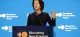 Gina Raimondo speaking at the Bloomberg New Economy Forum